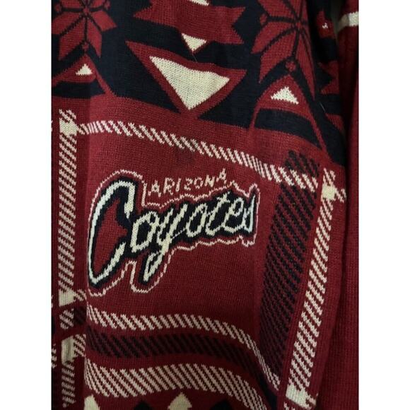 Arizona Coyotes NHL Patches Ugly Crew Neck Knit Sweater Hockey Mens Medium - Picture 8 of 9